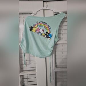 Hello Kitty & Friends Mint One Shoulder Top | Sanrio | XXL